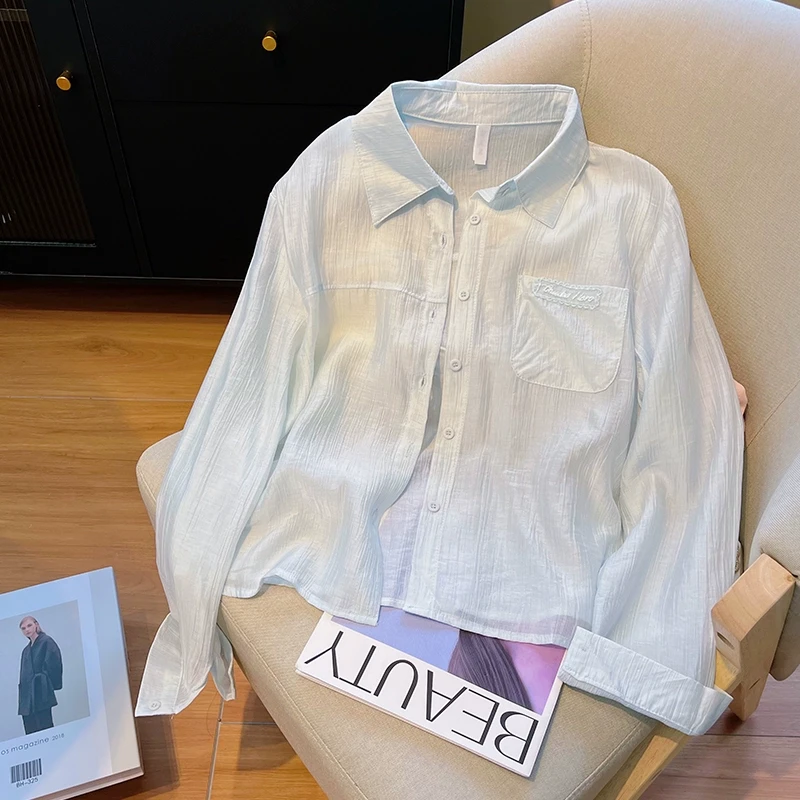 夏季薄款防晒衣女夏季雪纺衬衫2025新款开衫透气轻薄小个子空调衫