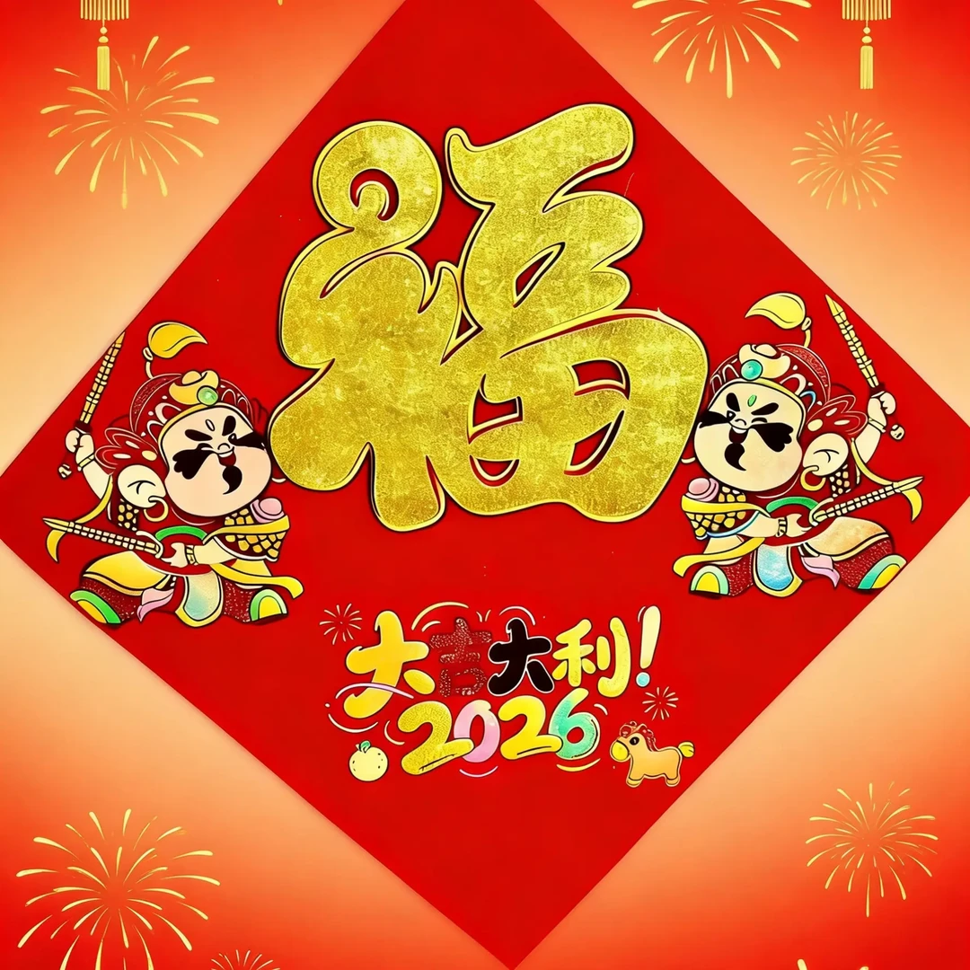 马年新款立体植绒烫金福字门贴春节大门装饰