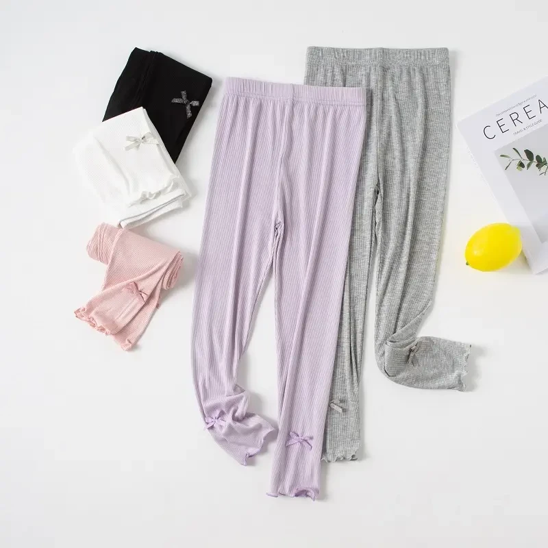 女童打底裤长裤夏季薄款洋气透气女孩修身防蚊裤儿童外穿百搭裤子