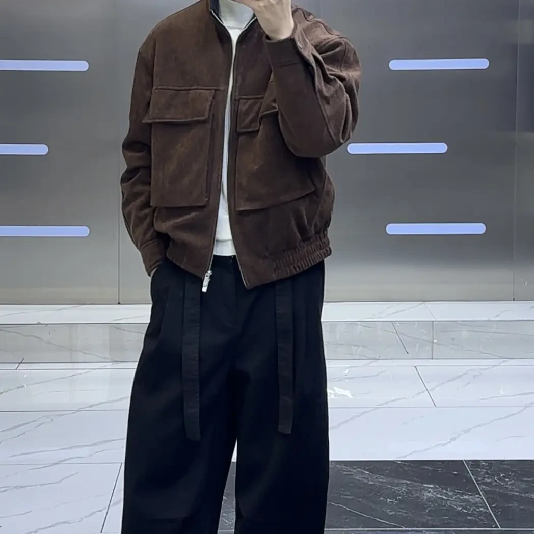 冬季男士立领白鸭绒加厚保暖时尚潮流宽松夹克外套