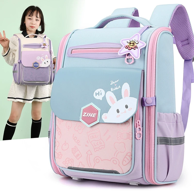 新品巴拉巴拉小学生书包女1-4-6年级护脊减负超轻便女生儿童双肩