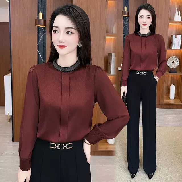 女士早春上衣新款时尚气质衬衫女洋气减龄显瘦长袖高级感春秋衬衣