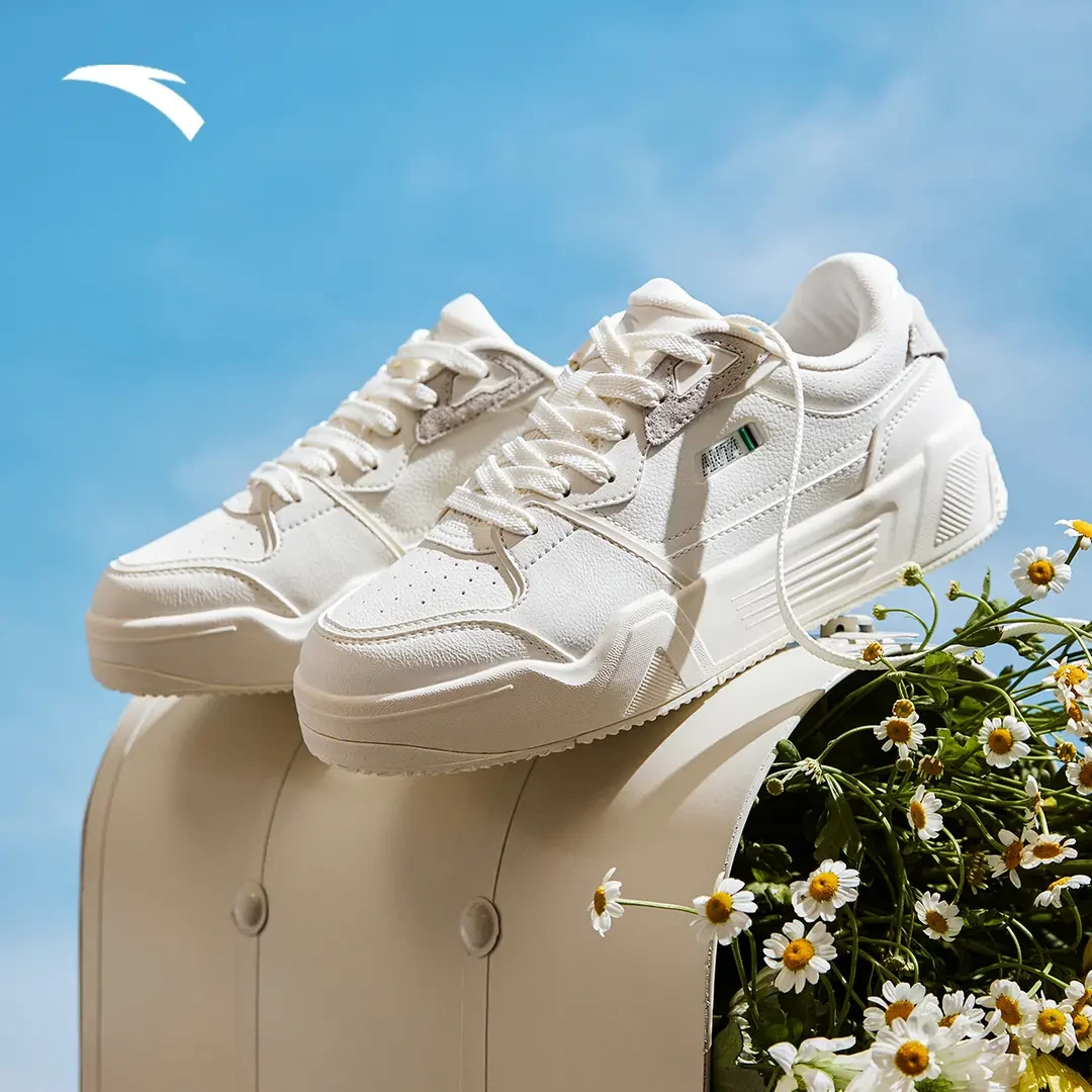 安踏C37百搭运动鞋女士秋季新款时尚潮流透气运动板鞋低帮小白鞋