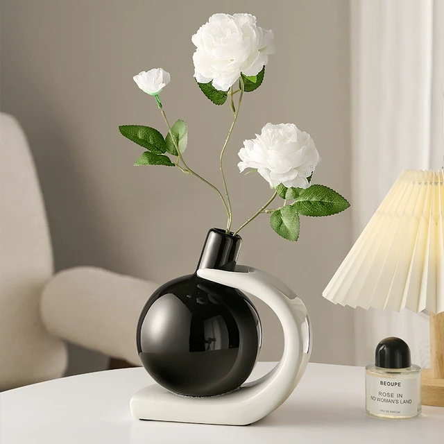 源头工厂现代简约陶瓷桌面干花插花花瓶摆件家居客厅玄关酒柜电视