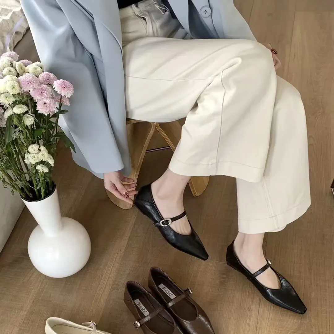 爆款跟鞋女鞋低跟尖头单鞋玛丽珍鞋粗跟复古鞋单鞋气质时尚百搭