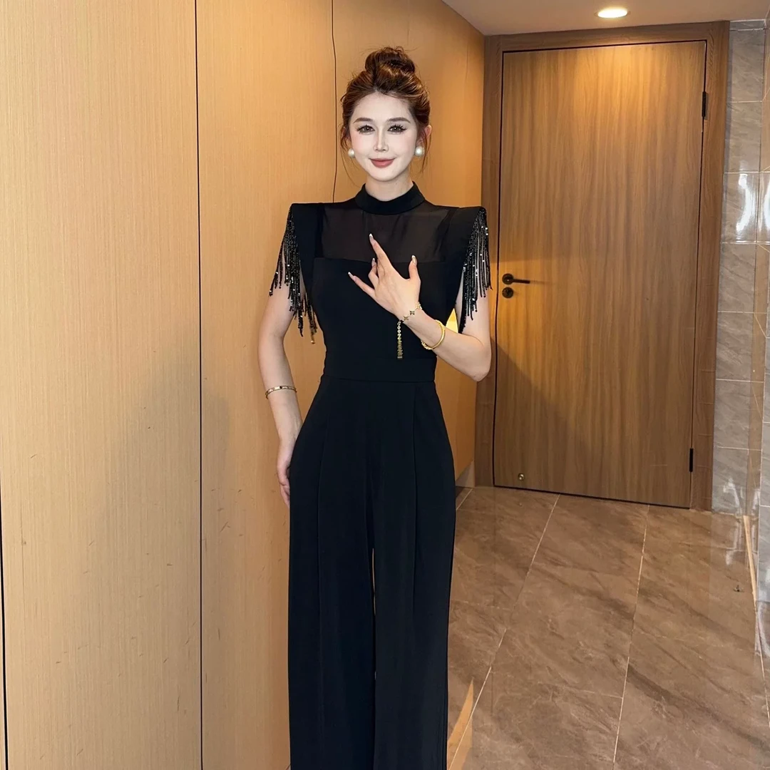 【MD原创·宵夜】2025夏季款高腰时尚气质阔腿连体裤