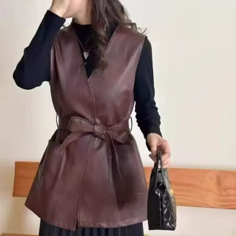 秋季时尚洋气减龄马甲款针织拼接连衣裙