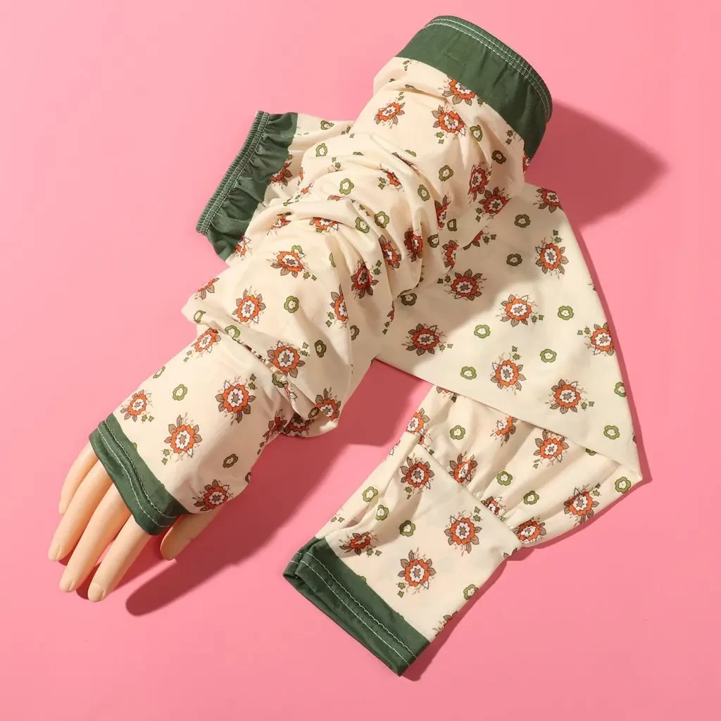 开车透气防晒手套袖大码冰袖女士夏季冰丝袖套薄款宽松手臂套户外