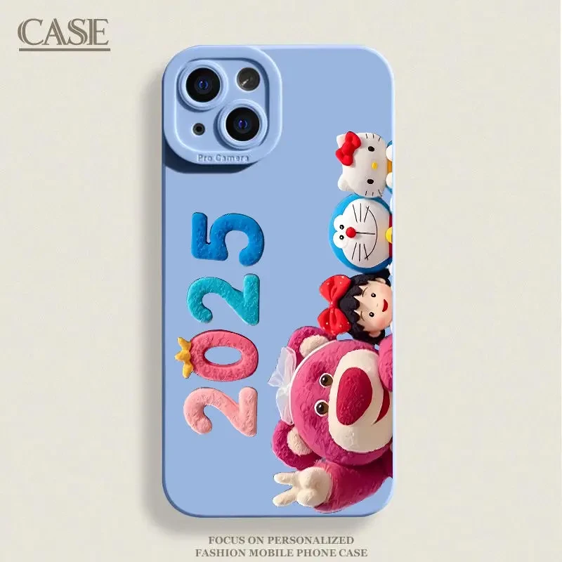 草莓熊2025适用苹果16/13手机壳iPhone15promax/14/12硅胶11卡通