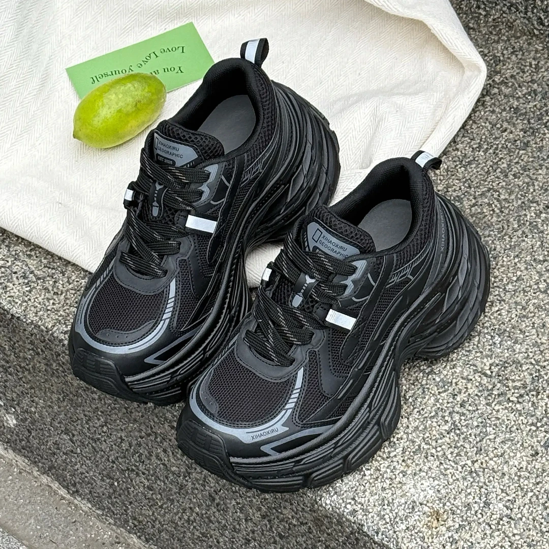 本木鱼复古脏脏老爹鞋增高时尚休闲鞋秋冬季厚底