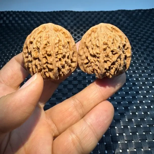 南将石狮子头高炮形边43文玩核桃手玩精品把玩高桩分量重全品无修