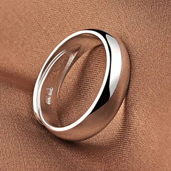 足银戒指 999银手工情侣戒指可调节男女光面对戒足银开口指环素圈