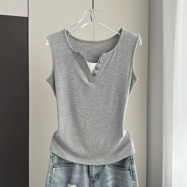 假两件吊带背心女2025新款夏季外穿大码胖mm显瘦无袖内搭打底上衣