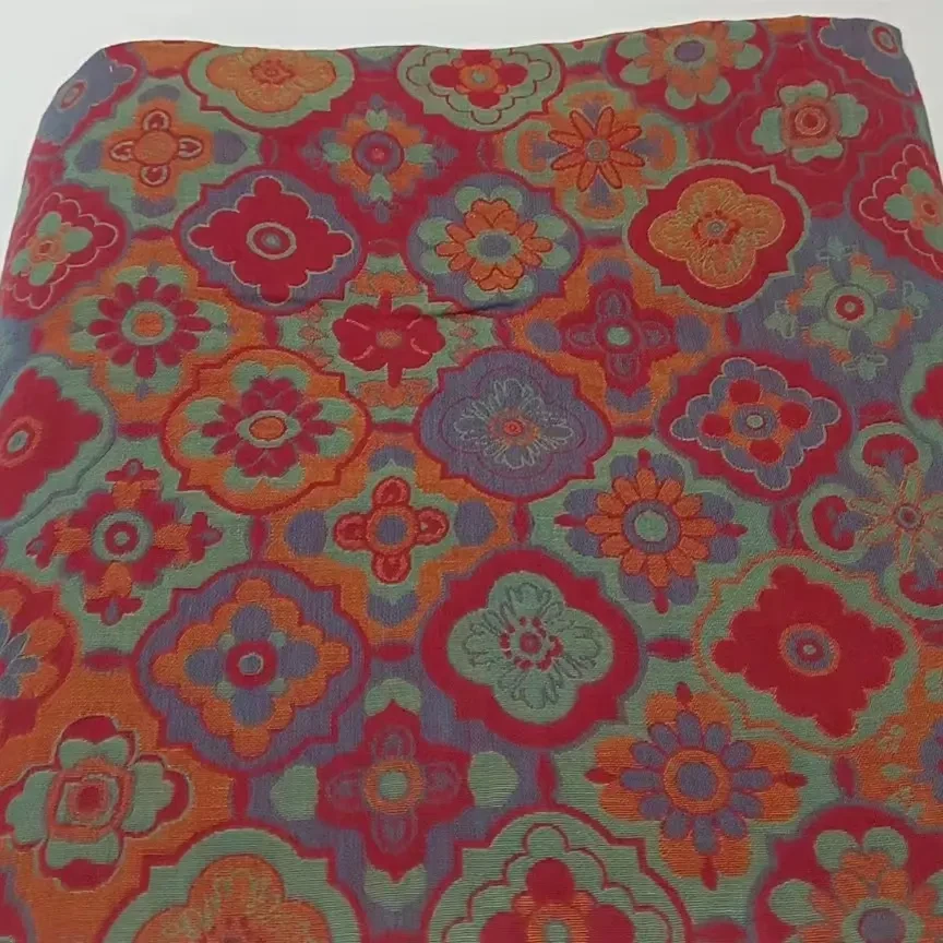 全棉色织双层纱提花面料床单纯棉花色