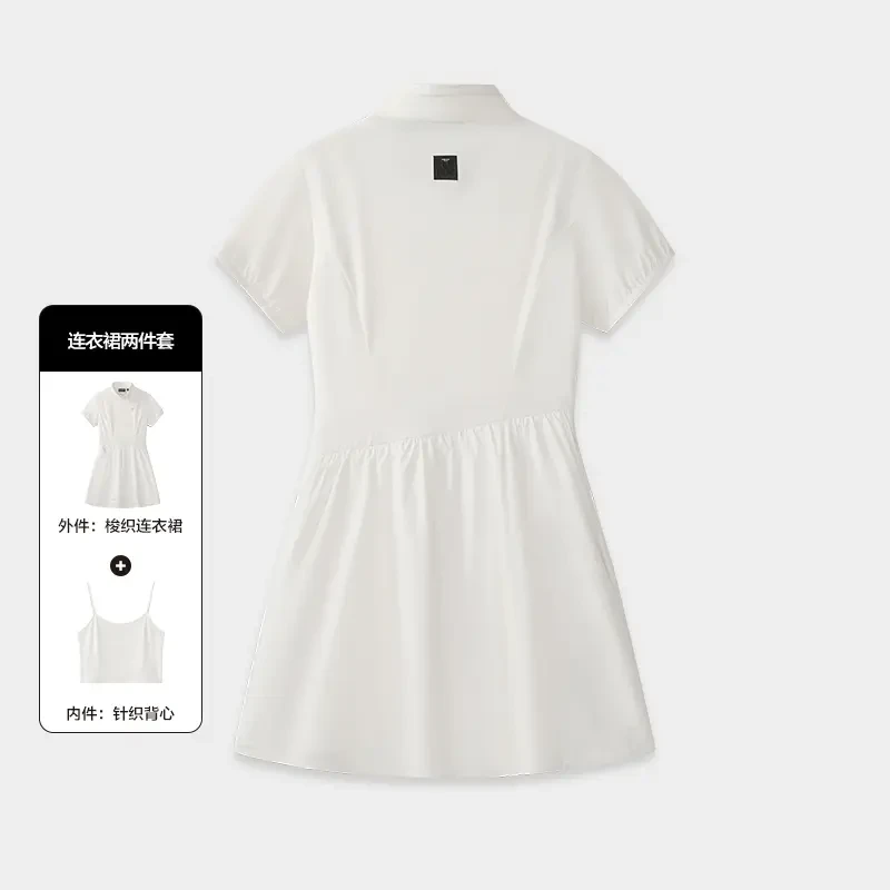 FILA斐乐女款【甜美运动连衣裙】夏季翻领遮肉字母短款女秋冬穿搭