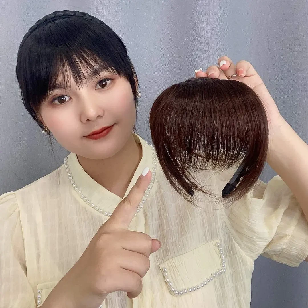 假发女隐形刘海一体假发片头顶补发女全真发前额不伤发遮白发头帘