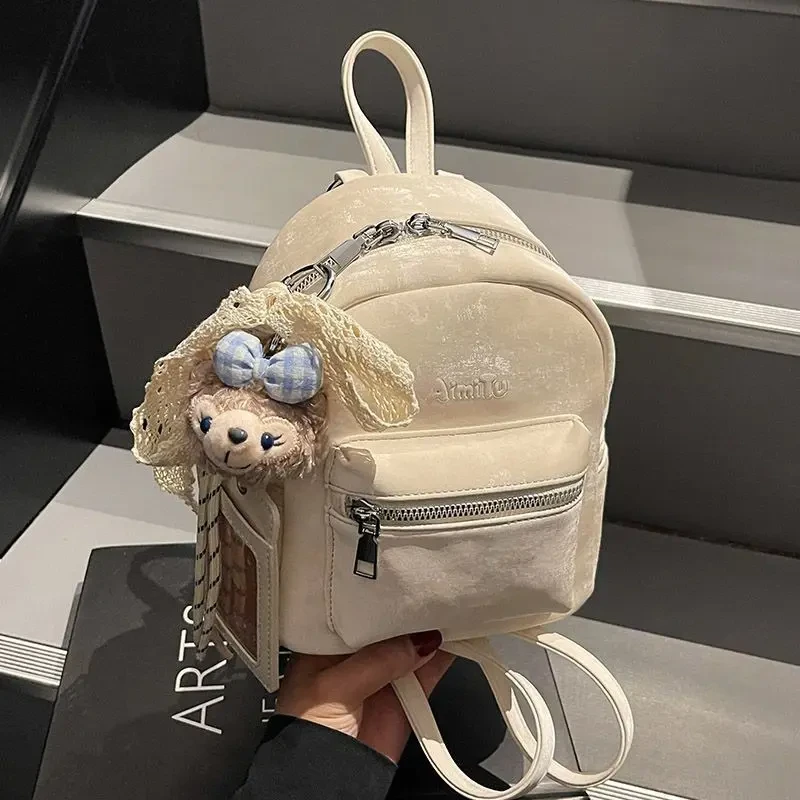 ins艾米兔女包2025新款简约纯色质感潮流洋气百搭休闲时尚双肩包