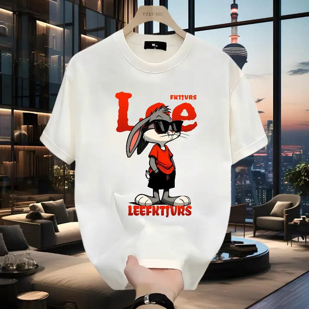 2025夏季美式潮牌爆款男士纯棉短袖T恤休闲轻奢圆领宽松百搭上衣T