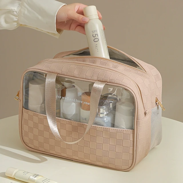 干湿分离洗漱包女士便携式大容量外出旅行收纳包2025手提PU防水款
