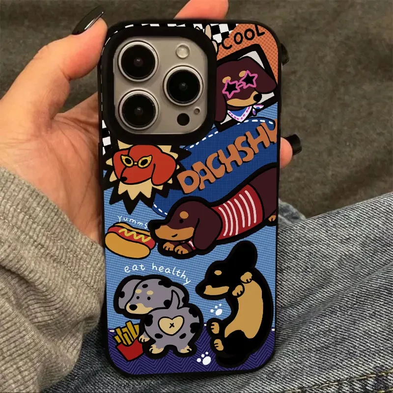 零帕复古牛仔腊肠狗适用iPhone15果冻手机壳华为vivo小米oppo套
