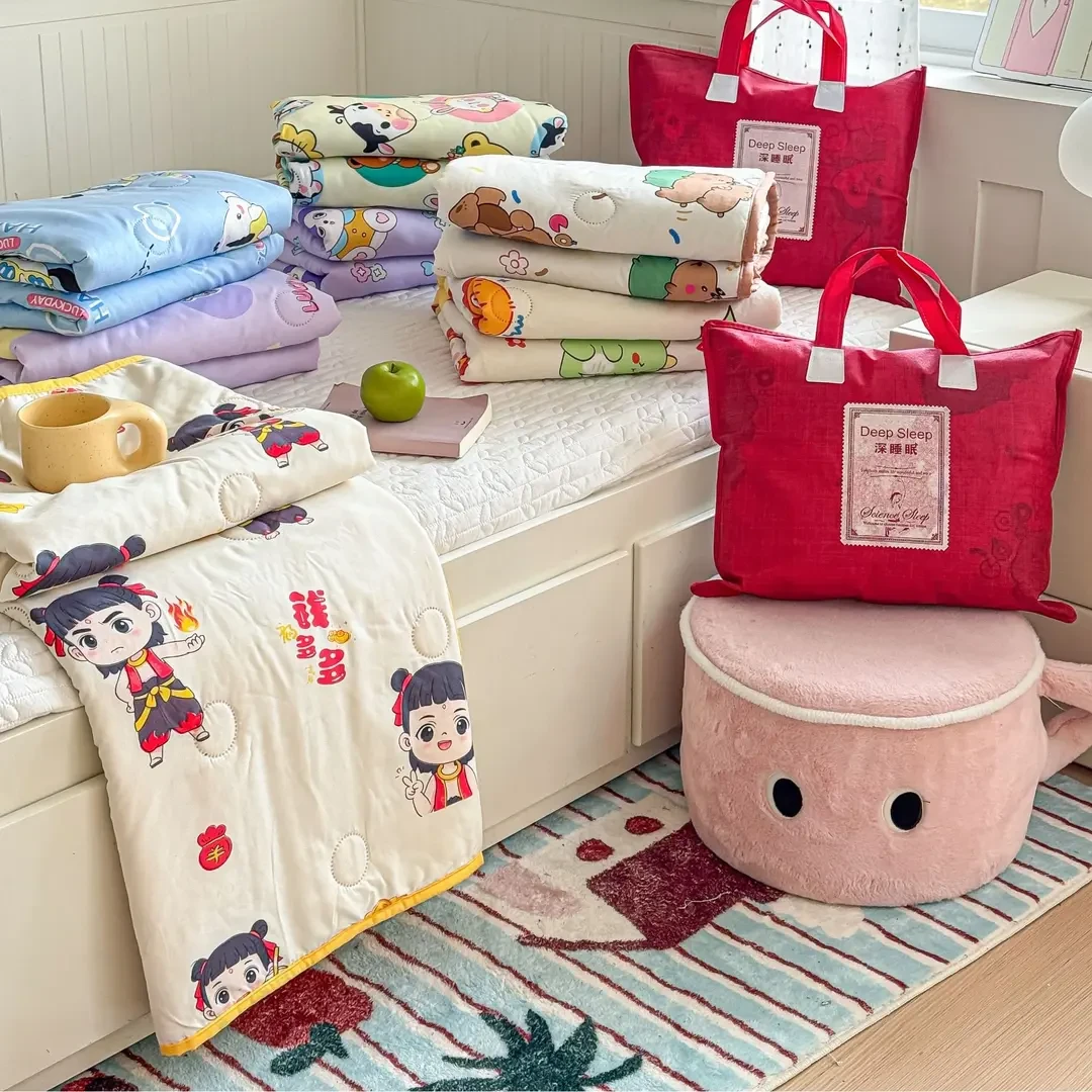 哪吒卡通亲肤柔软小被子宝宝儿童夏涼被幼儿园夏被午休午睡空调被