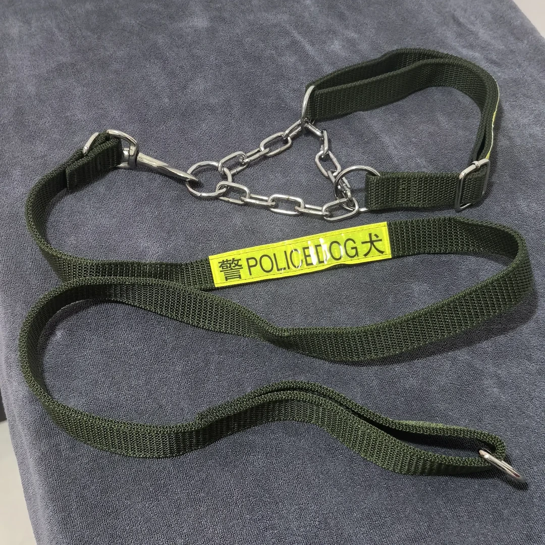 帆布材质中大型犬牵引绳脖圈胸背带适用遛狗外出