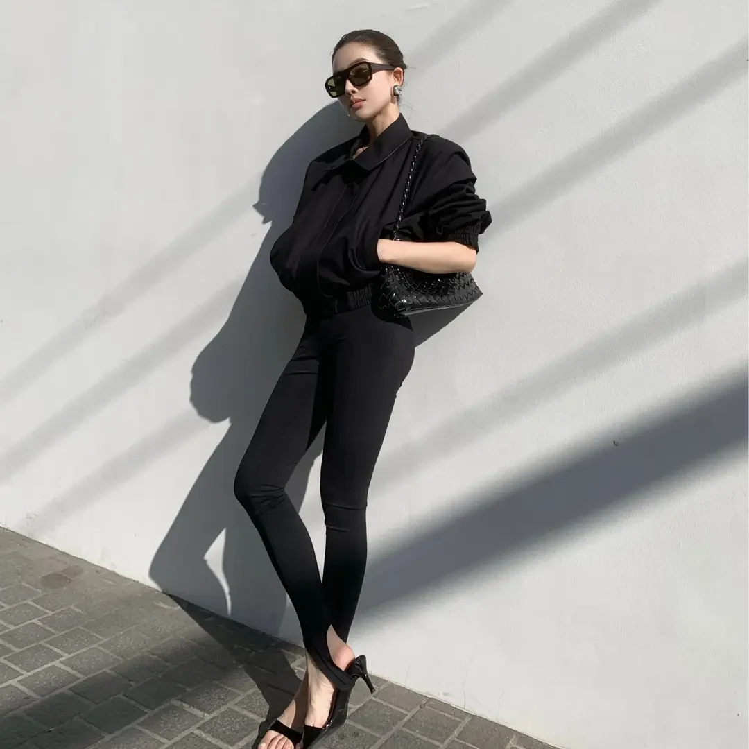 2025早秋新款时尚气质宽松休闲外套上衣显瘦洋气百搭修身长裤女