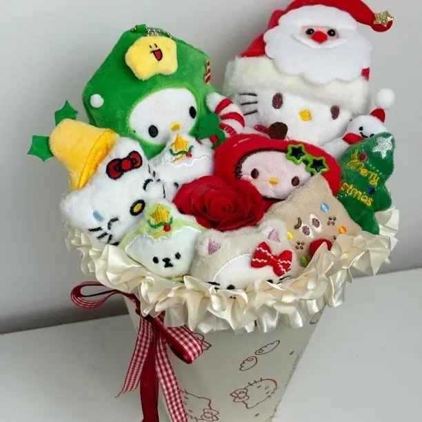 圣诞节凯蒂猫玩偶花束可爱卡通创意礼物送女友闺蜜生日