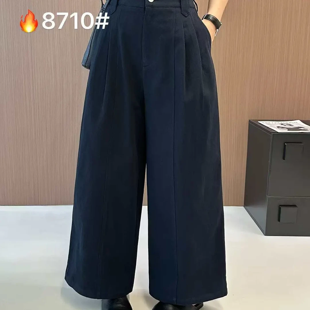 衣凡8710高腰显瘦宽松百搭阔腿休闲长裤
