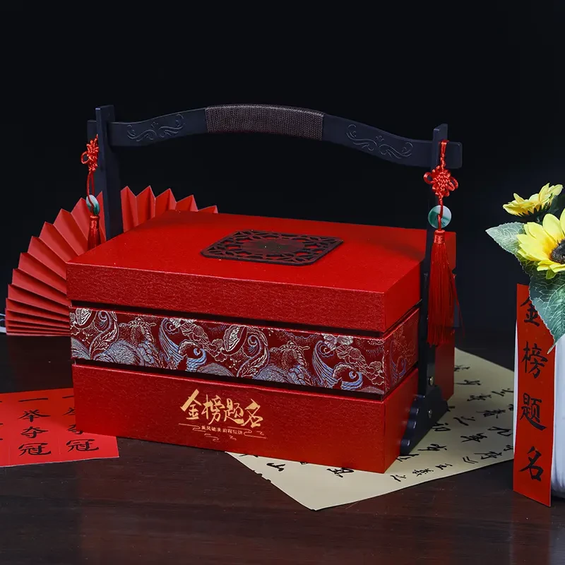 花颜悦新款精美高端毕业季双层手提袋花盒花店包装材料diy材料