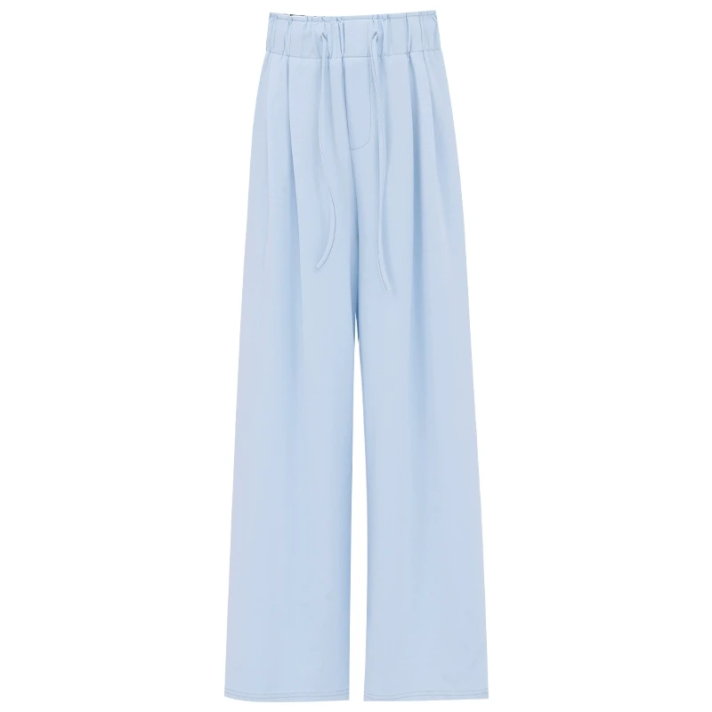 ABWEAR 原创2024新款抽绳阔腿裤女夏薄款宽松运动裤直筒卫裤拖地