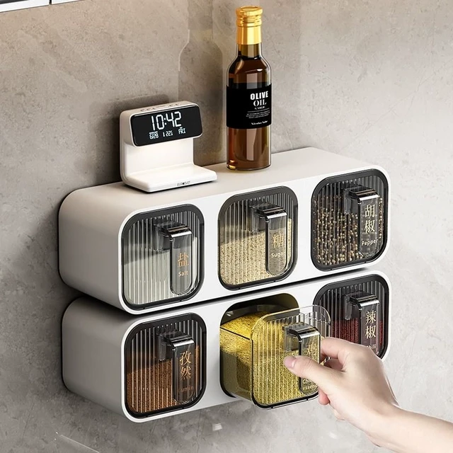 调料盒壁挂式厨房调味盒家用调味罐调味瓶调料收纳盒轻奢挂壁