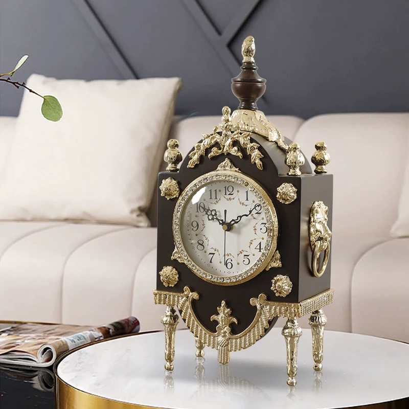 墨漾欧式美式新古典家居饰品摆件高档奢华铜配瓷软装装饰时钟座钟
