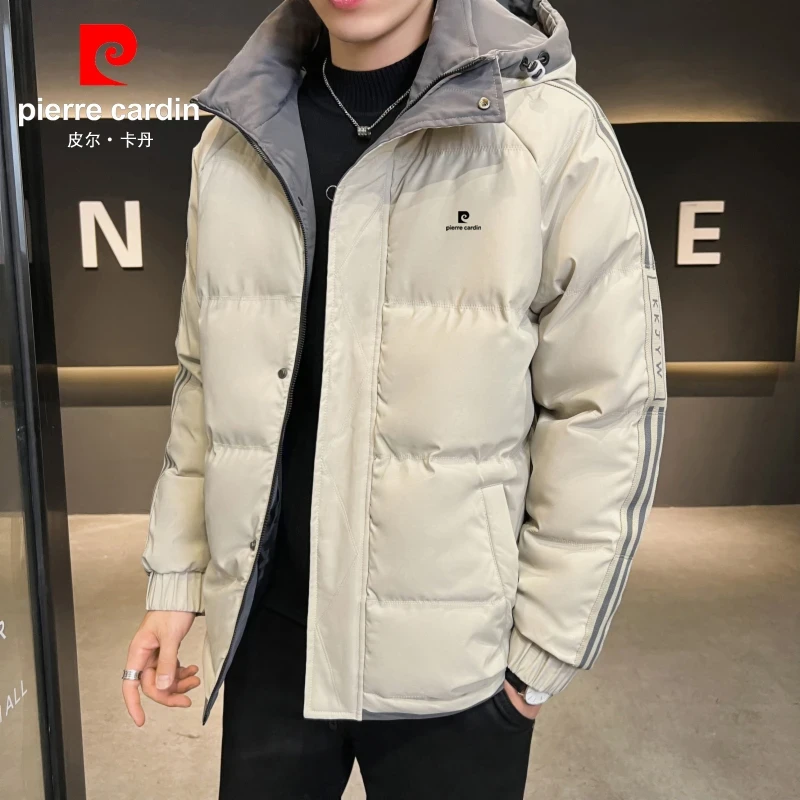 皮尔卡丹棉衣外套男士2025冬季新款棉袄潮流休闲加厚保暖连帽棉服