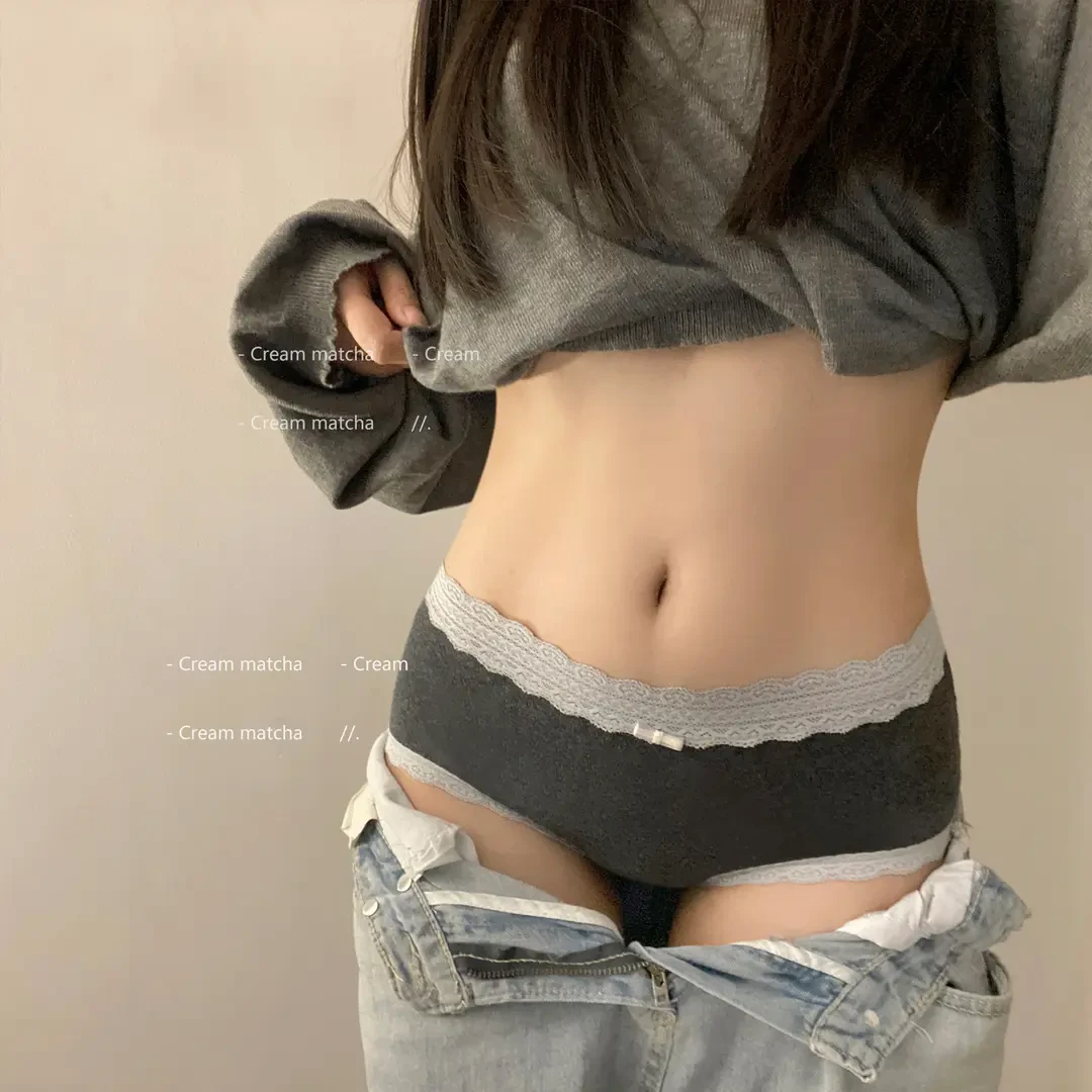 女士内裤纯棉抗菌全棉加长裆蕾丝边包臀透气性感新款2025女生短裤