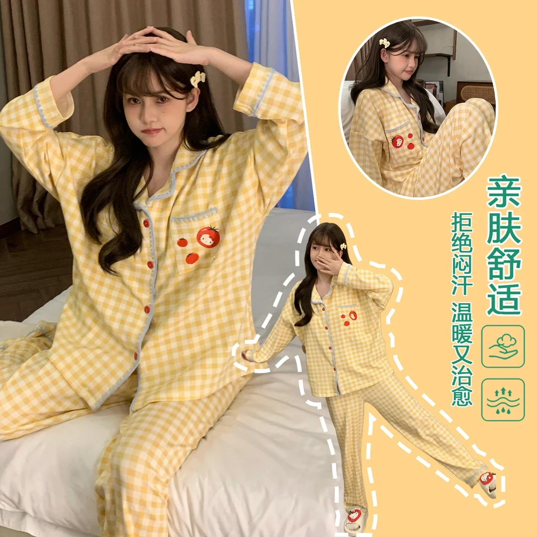 睡衣女款爆款2025新款秋冬可外穿长袖长裤两件套甜美可爱家居服春