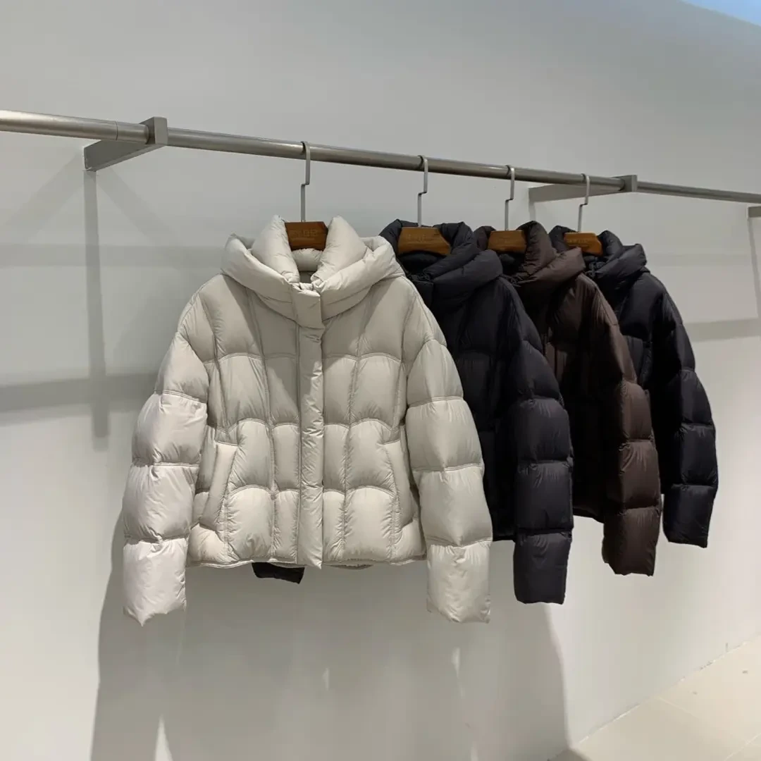 鹅绒短款加厚连帽宽松时尚保暖面包服外套冬季新款
