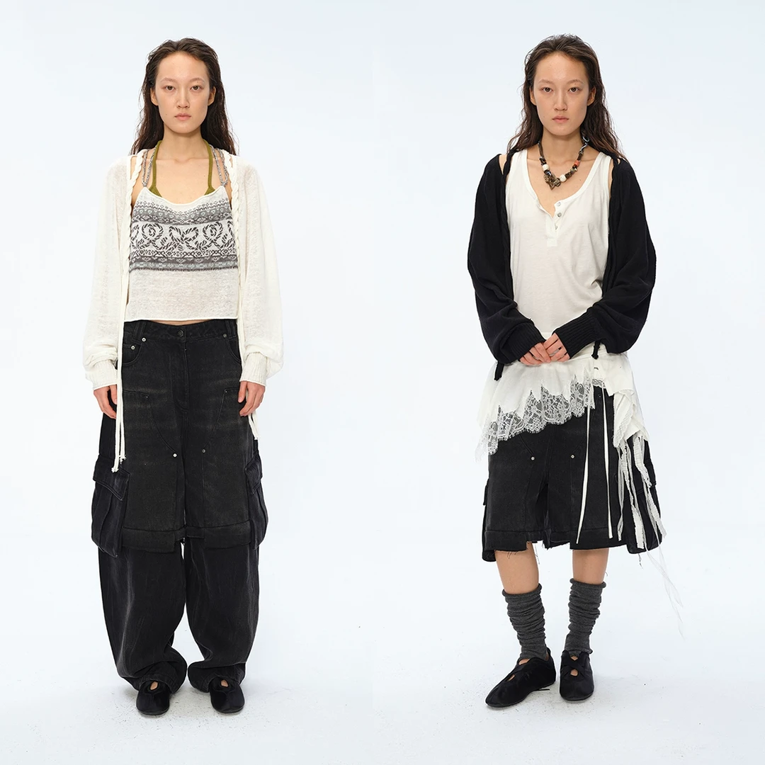 Gemini买手店Square circle方圆亚麻针织坎肩上衣2025夏季新款女