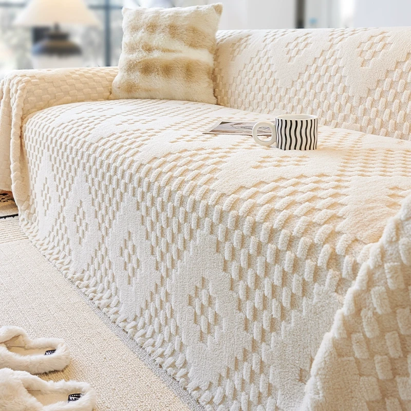 云海格毛绒沙发巾秋冬款沙发垫沙发套罩2024新款沙发坐垫沙发盖布