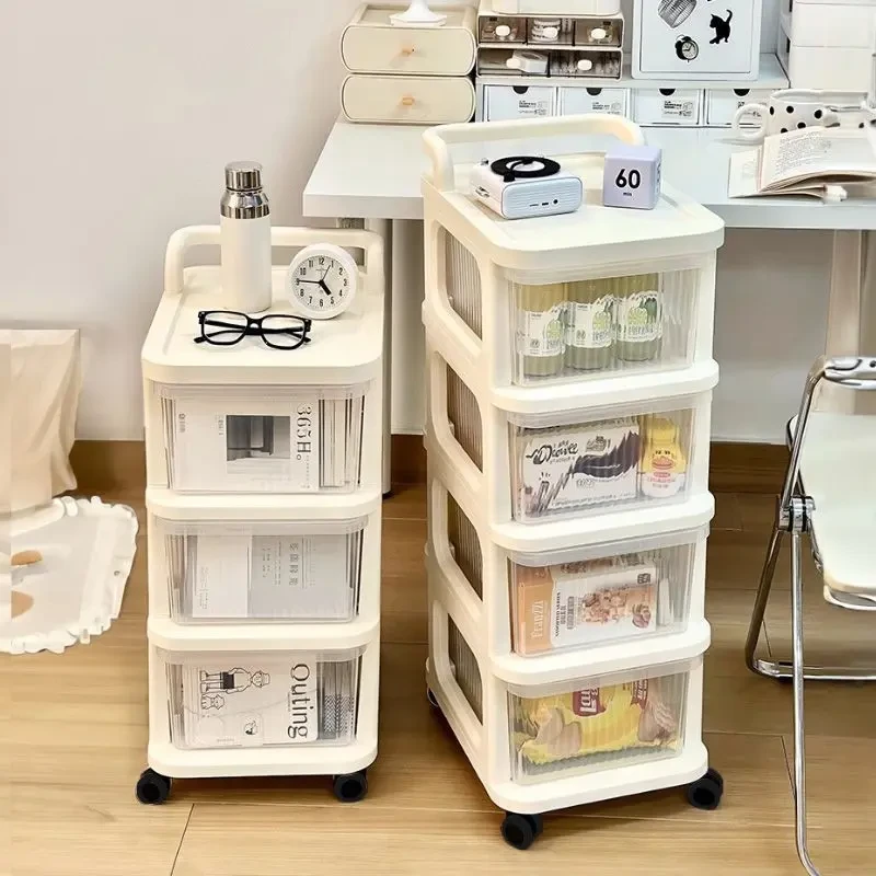 小推车家用客厅床头零食置物架宿舍储物柜落地式可移动多层收纳柜