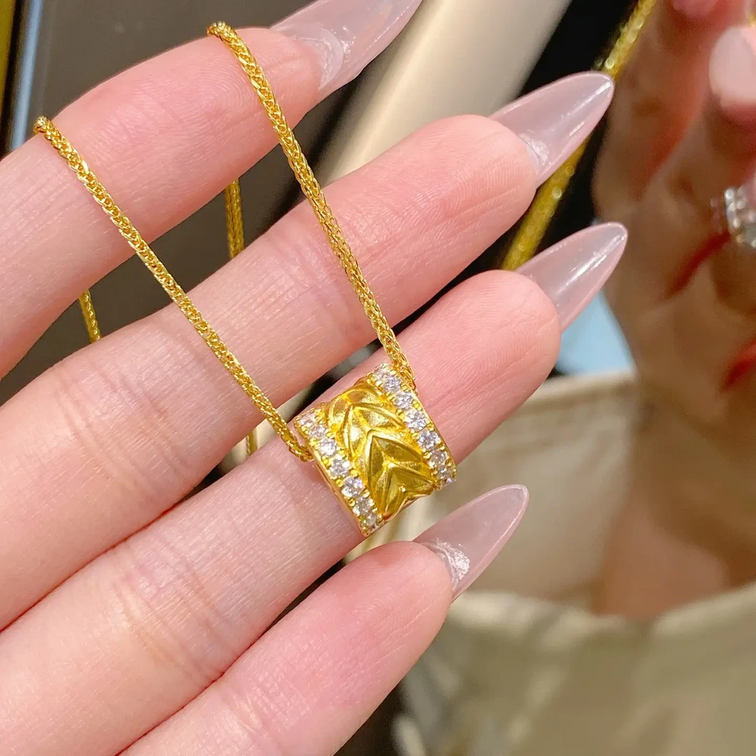 展厅专场【麦穗路路通】足金 999 轻奢高级黄金单吊坠不含链140附加