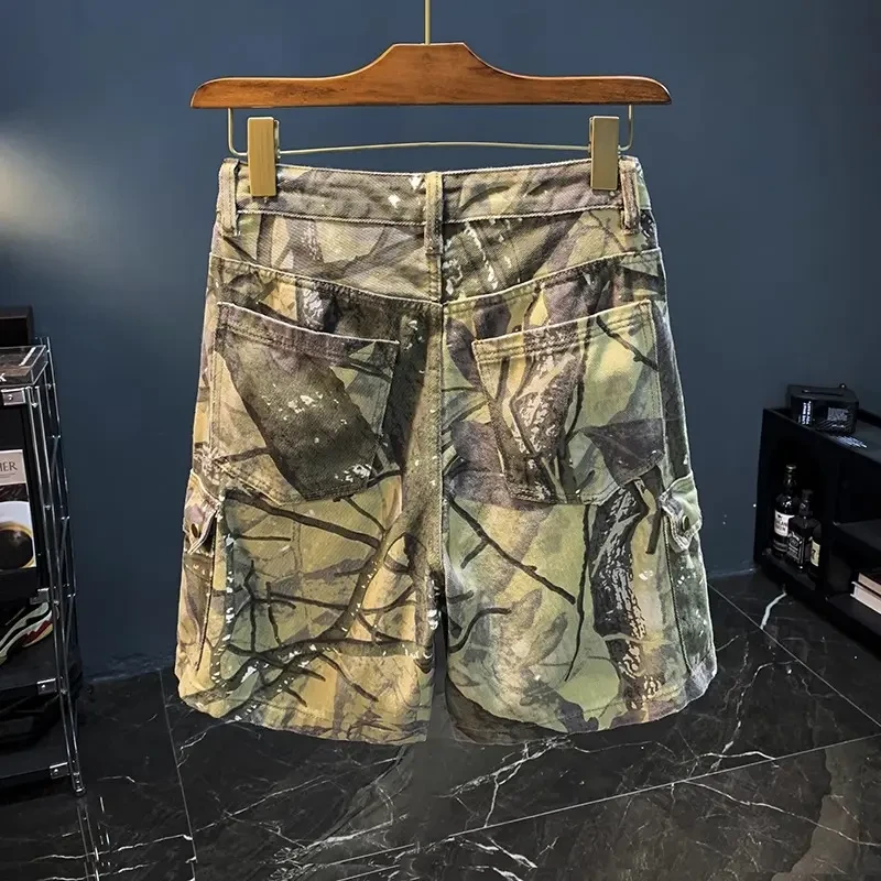 Cebrodz工装短裤男夏季薄款潮流宽松五分裤纯棉休闲牛仔中裤男