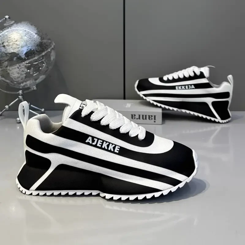 2025新款秋季透气男鞋网面阿甘百搭包底运动潮鞋老爹厚底增高跑步