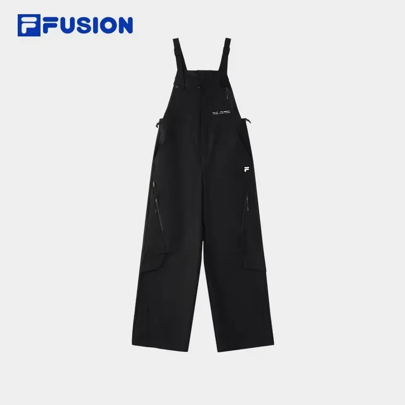 FILA FUSION斐乐梭织背带裤女新款时尚休闲宽松工装裤T11W511301