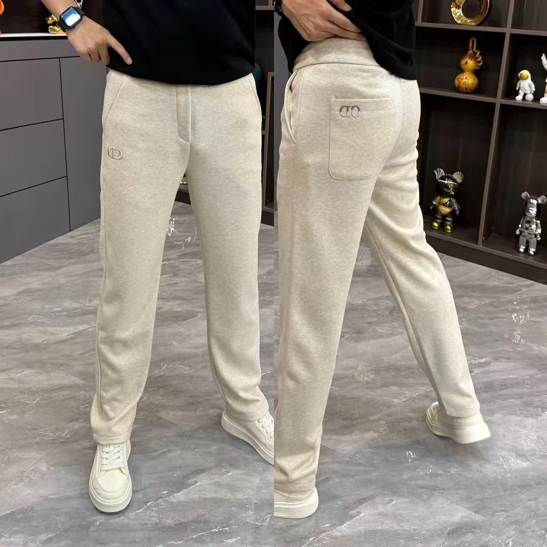 秋冬款高端潮流男士直筒休闲裤亲肤加绒加厚挺阔男裤净版垂感男装