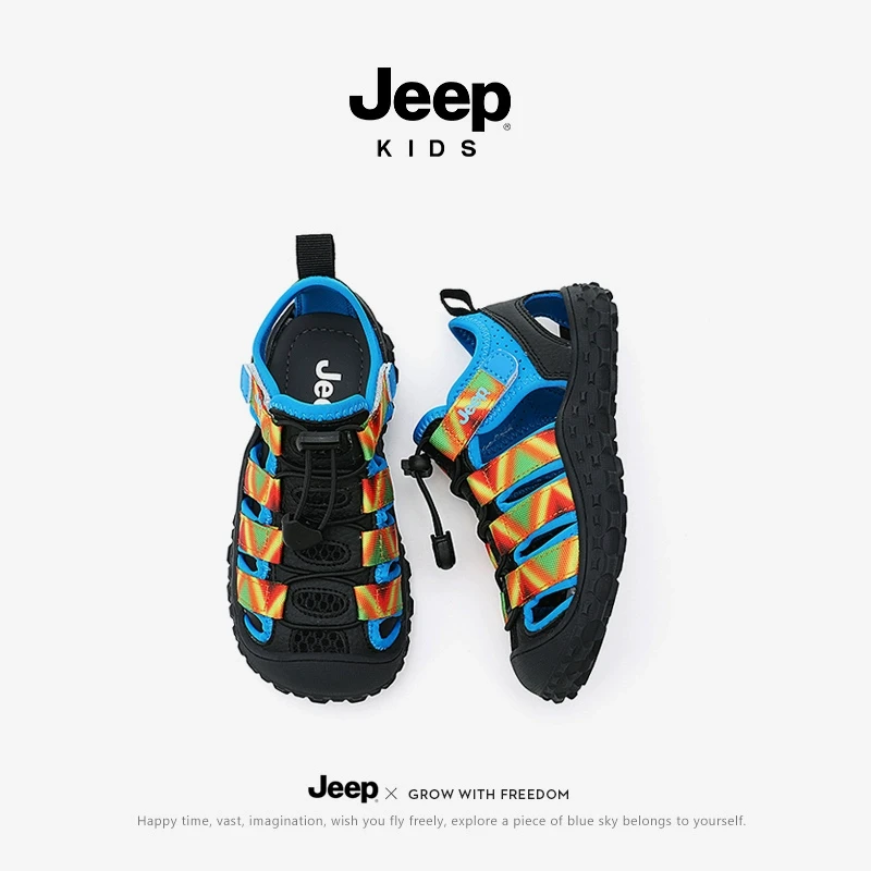jeep男童凉鞋夏款包头朔溪鞋夏季户外玩水童鞋2025新款儿童沙滩鞋