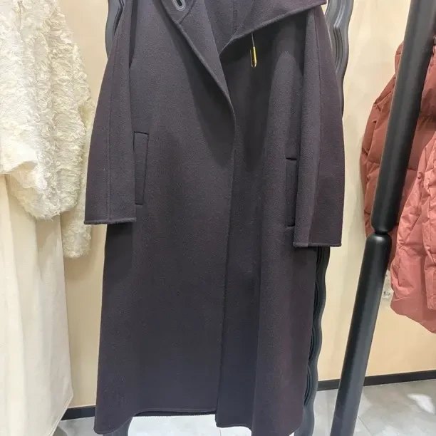 冬季新款复古收腰长款双面毛呢大衣