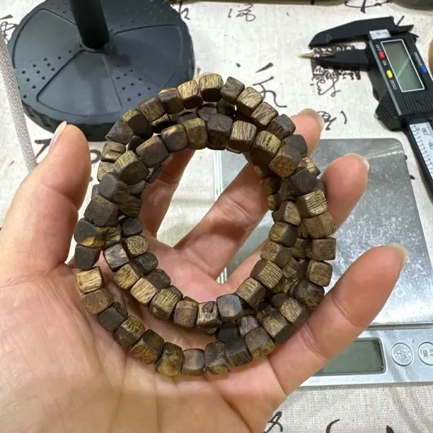 沉香方块单圈手串天然多样性发1