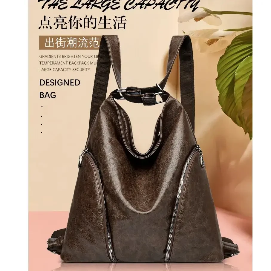 吉尼斯袋鼠2025年春季新款单肩百搭真皮质感休闲托特时尚斜挎手包