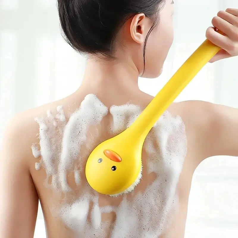 小黄鸭洗澡刷子搓背刷长柄后背沐浴刷软毛搓澡刷身体刷背清洁家用